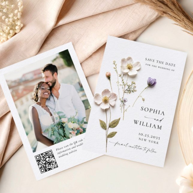 Save The Date Élégante impression de fleurs bohèmes pastel pour  (Créateur téléchargé)