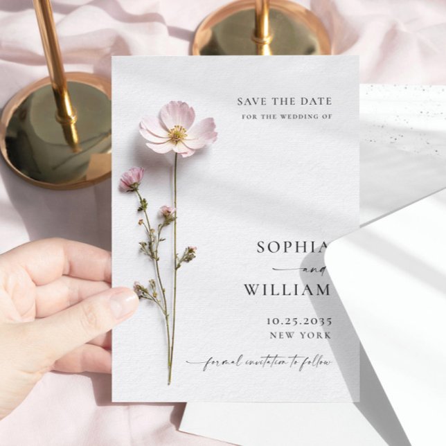 Save The Date Élégante impression de fleurs boho pastel pour mar (Créateur téléchargé)