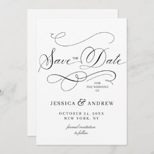 Save The Date Élégante lettre de mariage Enregistrer la date