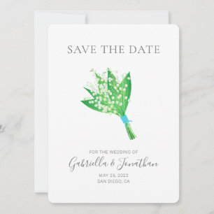 Save The Date Élégante Lily du Bouquet de la Vallée Sauvez la da