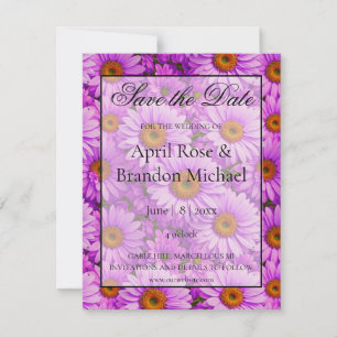 Save The Date Élégante marguerite florale magenta rose foncé
