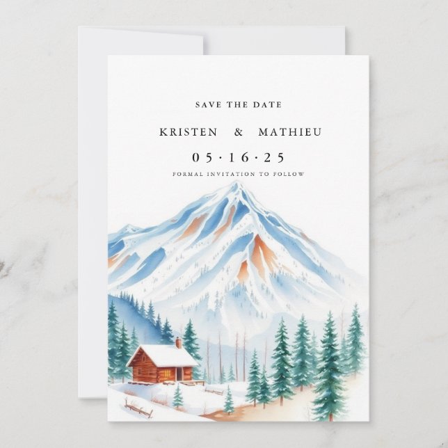 Save The Date Élégante montagne numérique (Devant)