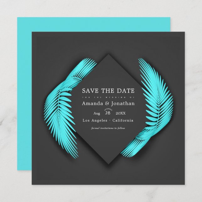 Save The Date Élégante photo de mariage de plage d'été (Devant / Derrière)