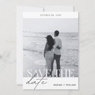 Save The Date Elégante photo minimaliste moderne mariage
