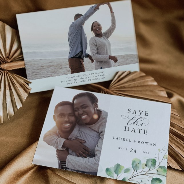 Save The Date Élégante Photo Verdure Enregistrer La Date (Créateur téléchargé)