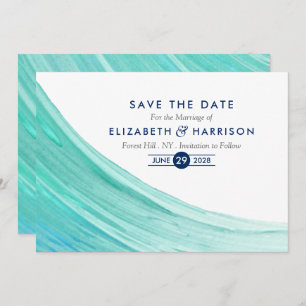 Save The Date Elégante Plage Turquoise Tides Économisez La Date