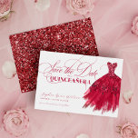 Save The Date Elégante robe rouge Parties scintillant chic Quinc<br><div class="desc">Élégante Parties scintillant rouge Chic robe Quinceanera Enregistrer la date</div>