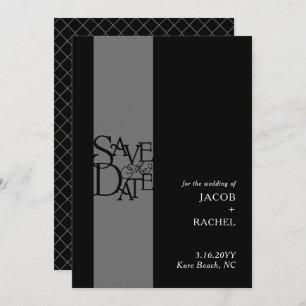 Save The Date Élégante superposition Noir blanc mariage Enregist