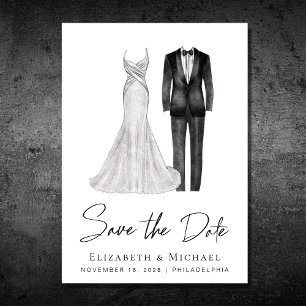 Save The Date Elégante teinte d'eau de Tuxedo Gown