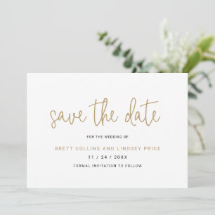 Save The Date Élégante typographie noir et blanc Mariage moderne
