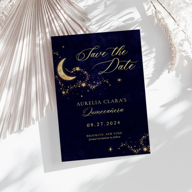 Save The Date Elégante Une nuit sous les étoiles Quinceañera (Créateur téléchargé)