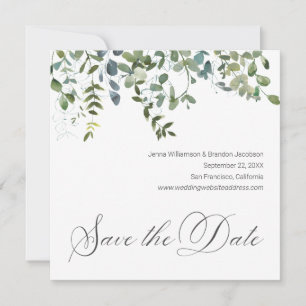 Save The Date Élégante verdure Minimal Eucalyptus Enregistrer la