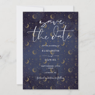 Save The Date Élégantes Étoiles Mystiques Célestiques Et Mariage