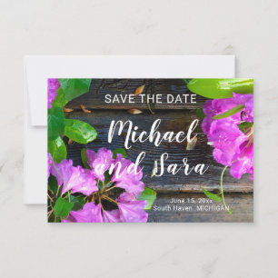 Save The Date Elégants fleurs roses azalées roses