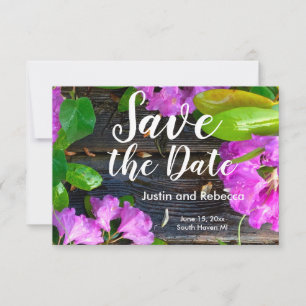 Save The Date Elégants fleurs roses azalées roses