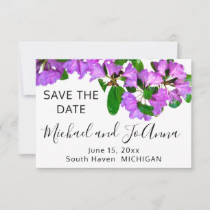 Save The Date Elégants fleurs roses azalées roses