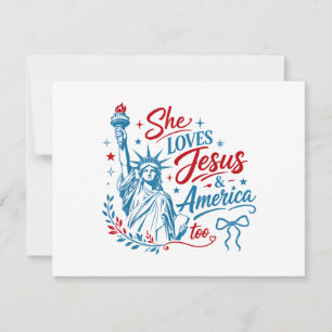 Save The Date Elle aime Jésus et l'Amérique aussi le 4 juillet C