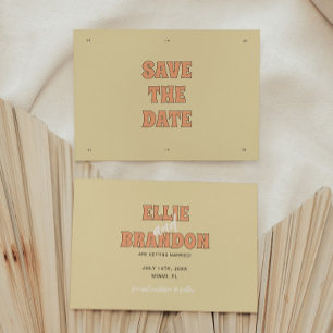 Save The Date ELLIE Retro Moderne & Gras Mariage beige