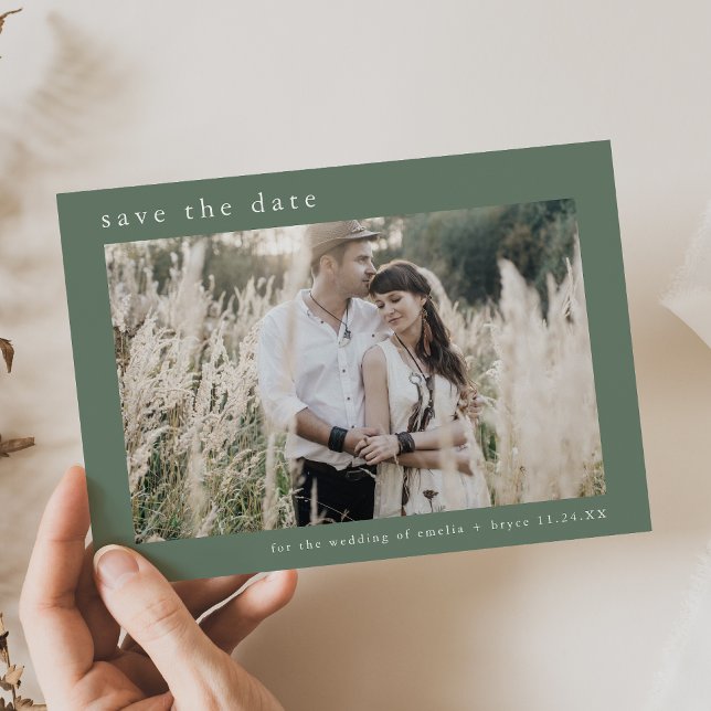 Save The Date EMELIA Photo Modern Mountain Sage Simple Mariage (EMELIA Photo Modern Mountain Sage Simple Wedding Save The Date)
