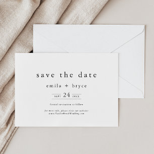 Save The Date EMELIA Rustique Simple Moderne Boho Mariage d'hive