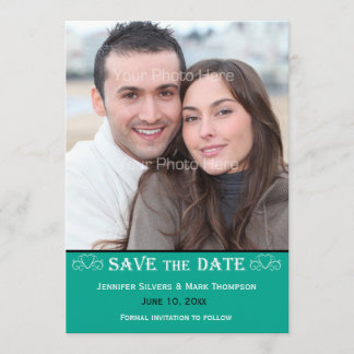Save The Date Emerald Green Color Band, Photo Enregistrer la dat