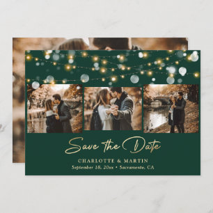Save The Date Emerald Green Gold Mariage 4 Photo Enregistrer la