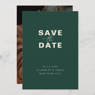 Save The Date Emerald Green Modern Minimalist Enregistrer La Dat