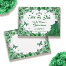 Emerald Green Parties scintillant argenté Floral Q