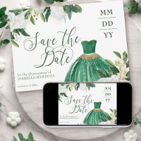 Emerald Green Peony blanc Quinceanera Princess