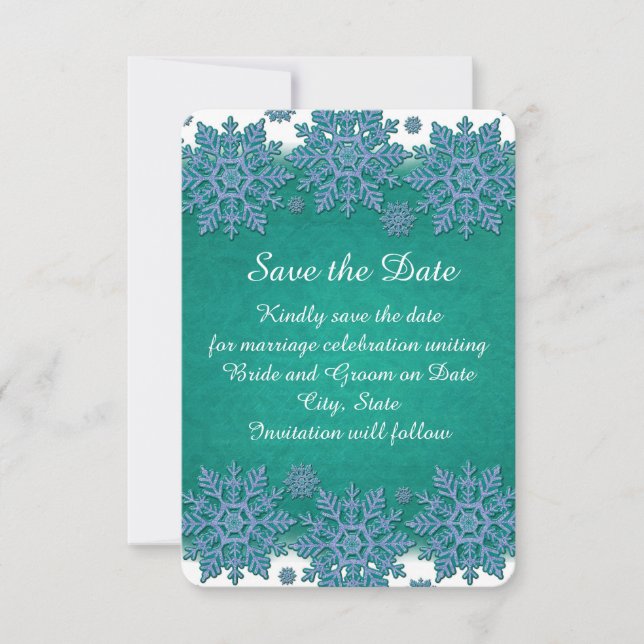 Save The Date Emerald Winter Holiday Elegant Enregistrer la date (Devant)