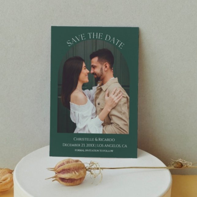 Save The Date Émeraude vert Mariage monogramme Enregistrer la da (Créateur téléchargé)