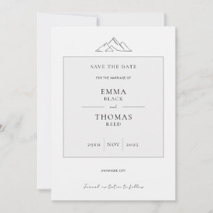 Save The Date EMMA Mountain Minimalist Dove Grey Enregistrer la 