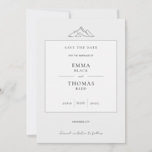 Save The Date EMMA Mountain Minimalist Dove Grey Enregistrer la 