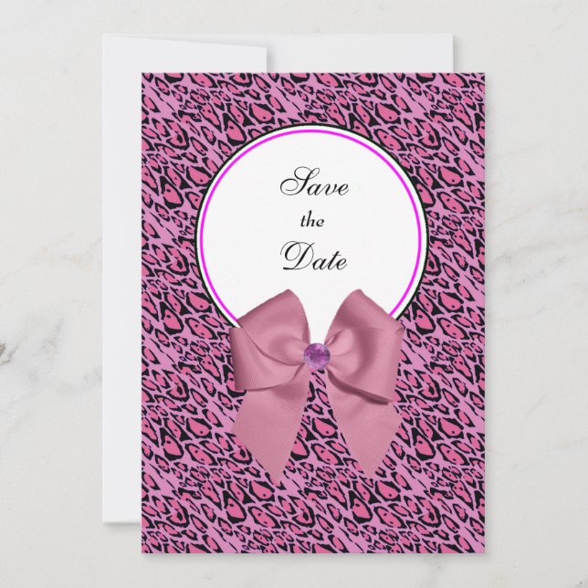 Save The Date Empreinte de léopard Enregistrer La Date (Devant)