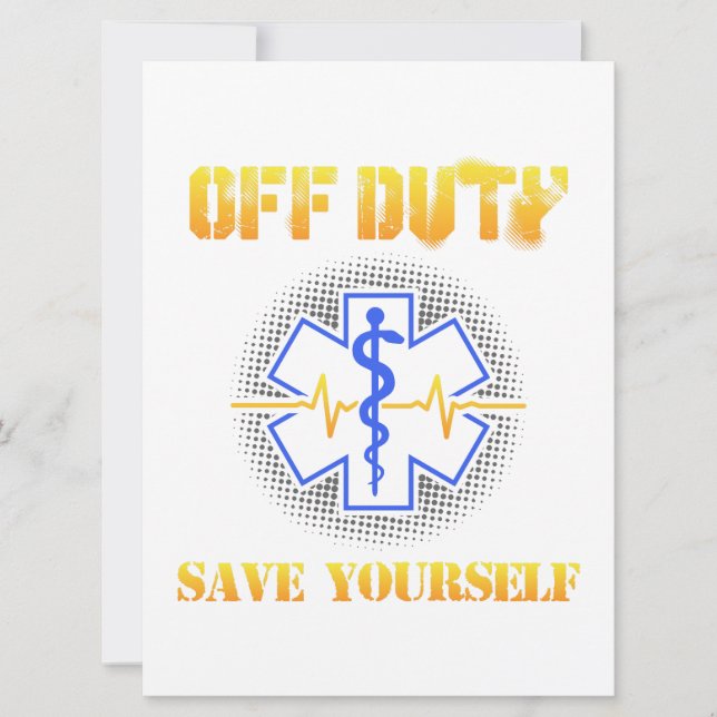 Save The Date EMS Off Duty Save You Paramedic Secourir drôle (Devant)