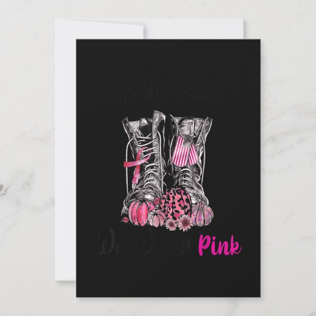 Save The Date En Octobre Nous Portons Rose Boot Vétérinaire Canc (Devant)