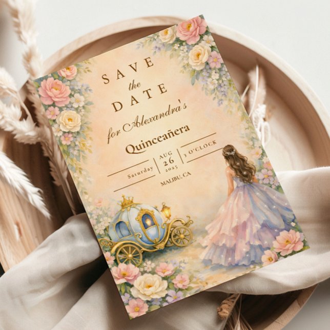 Save The Date Enchanted Carriage Fairytale Quinceañera (Créateur téléchargé)