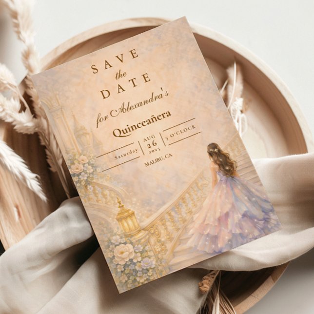 Save The Date Enchanted Palace Fairytale Quinceañera (Créateur téléchargé)
