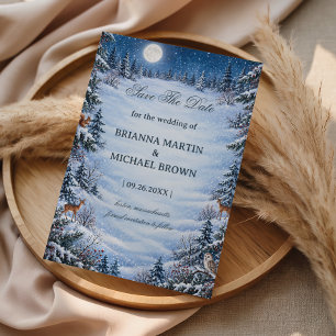 Save The Date Enchantement de la faune forestière sous la lumièr