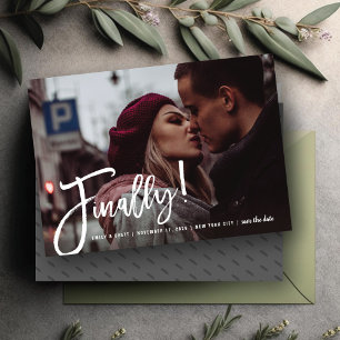 Save The Date Enfin Brush Script Moderne Création de Photo