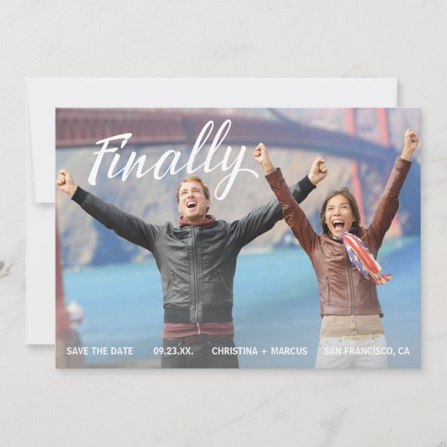 Save The Date Enfin enregistrer la bande couleur or Rose date (Devant)