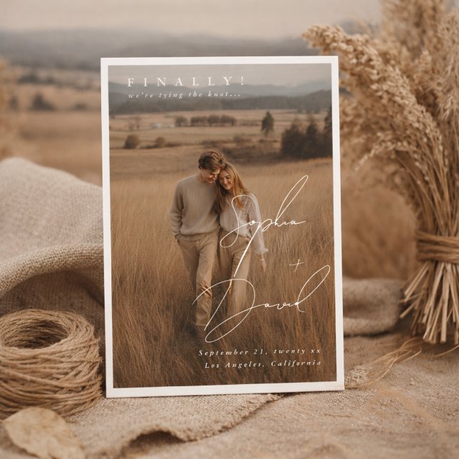 Save The Date Enfin Script Élégant NOMS Photo Mariage (Créateur téléchargé)
