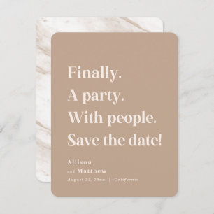 Save The Date Enfin un parti simple texte caramel minimaliste