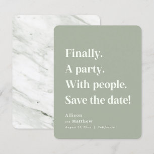 Save The Date Enfin une partie simple texte Sage vert minimalist
