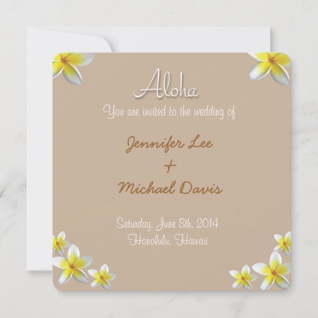 Save The Date Enregistrer la conception Date Plumeria (Devant)