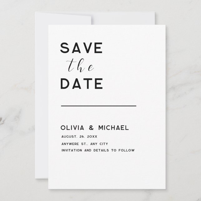 Save The Date Enregistrer la date (Devant)