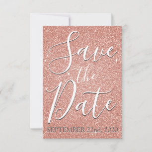 Save The Date Enregistrer la date Anniversaire Rose Gold Pink Pa