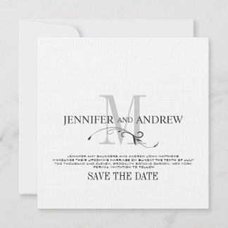 Save The Date Enregistrer la date Annonce de mariage Monogramme