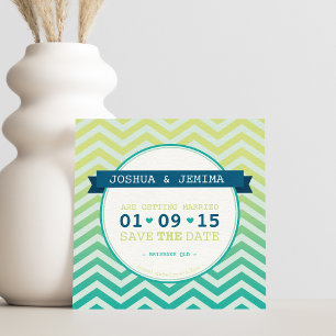 Save The Date ENREGISTRER LA DATE ANNONCE ombre chevron