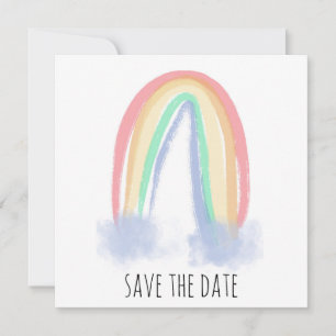 Save The Date enregistrer la date aquarelle peinte arc-en-ciel